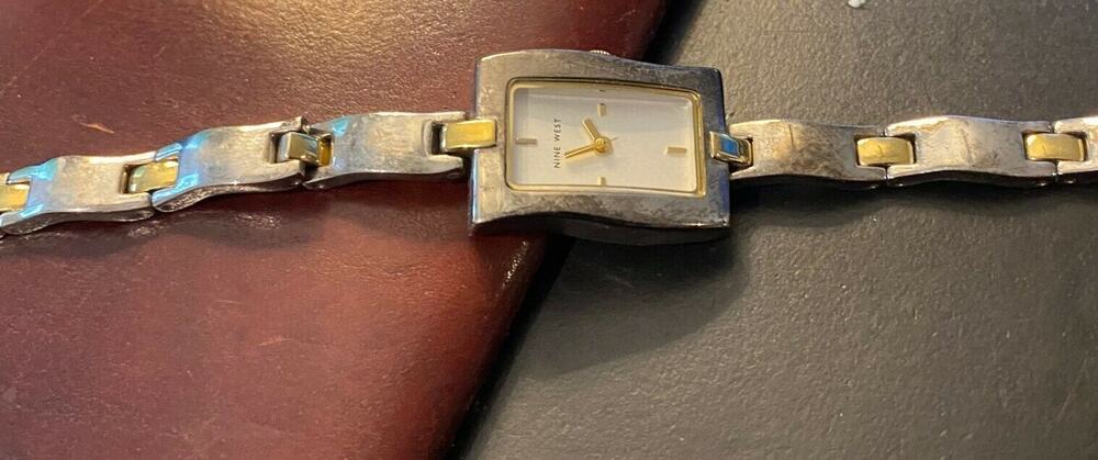 Women's 17mm Two Tone Nine West Watch, Bracelet Band